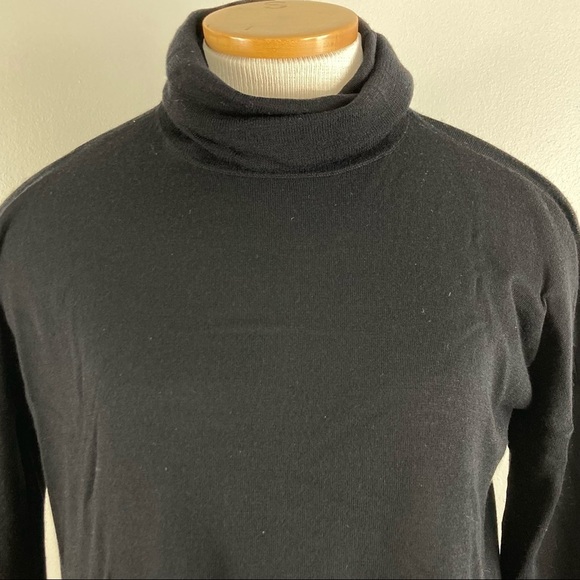 Eileen Fisher Merino Wool Oversized Turtleneck Sweater Size XS in Black - Picture 2 of 7
